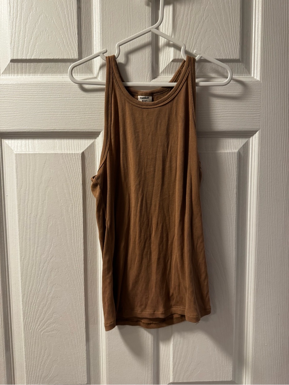 Sunday Best Warm Tan Scoop Tank Top
